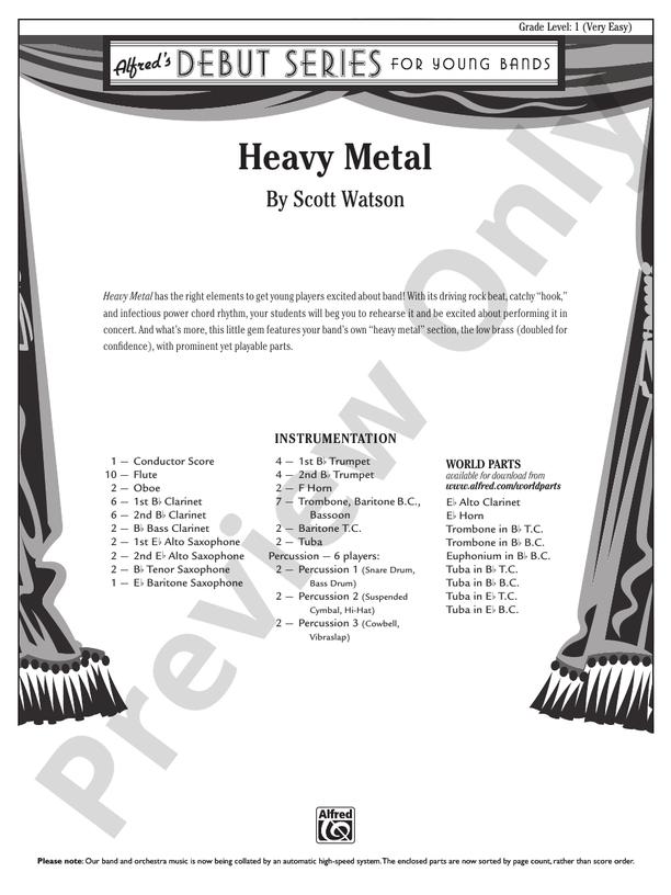 Heavy Metal - Concert Band Conductor Score & Parts (Digital Download)