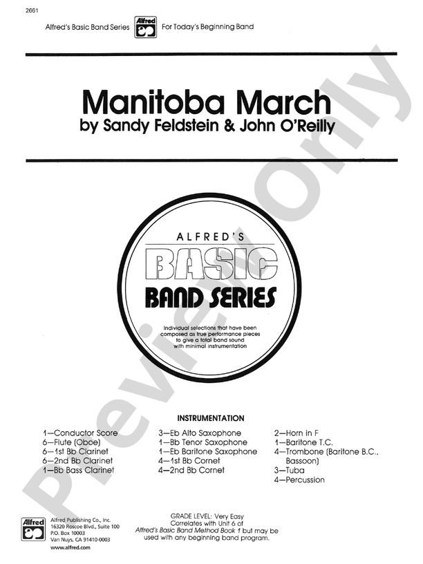 Manitoba March - Concert Band Conductor Score & Parts (Digital Download)