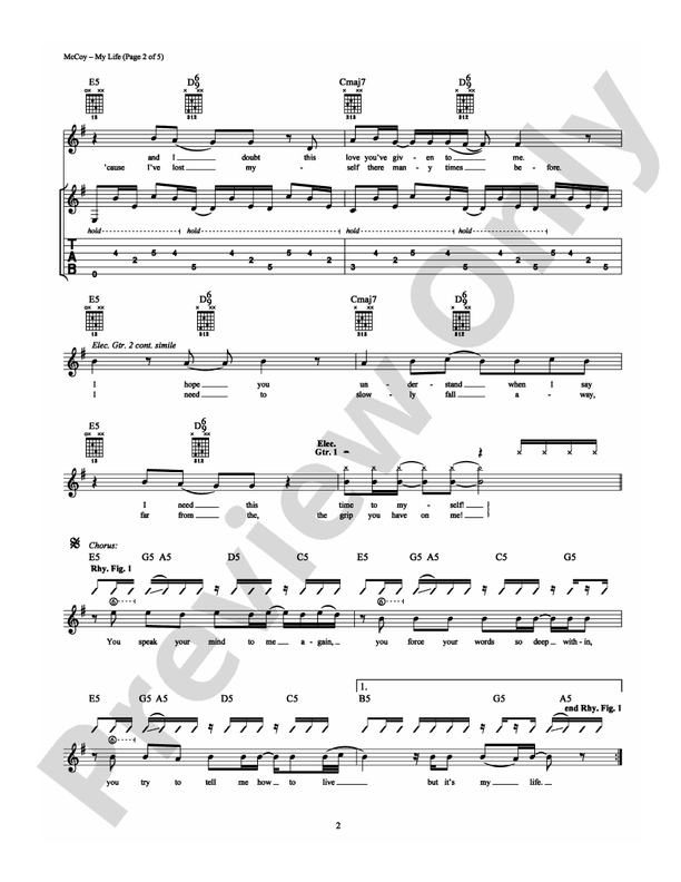 My Life - Guitar TAB (Digital Download)
