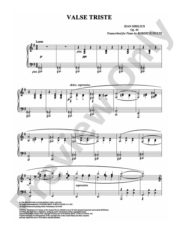 Sibelius - Valse Triste - Piano (Digital Download)