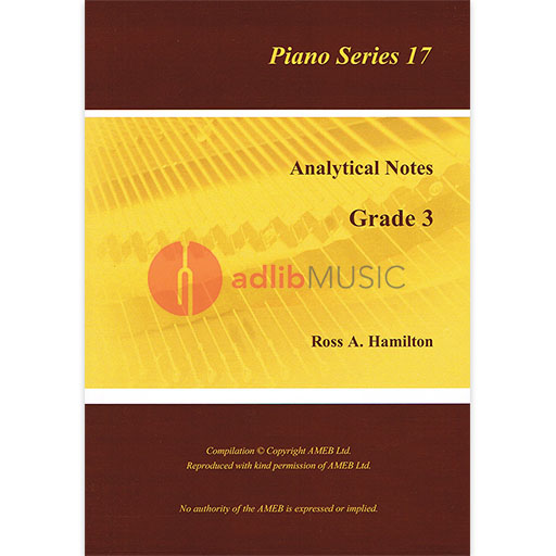 AMEB Analytical Notes Piano Series 17 Gr 3