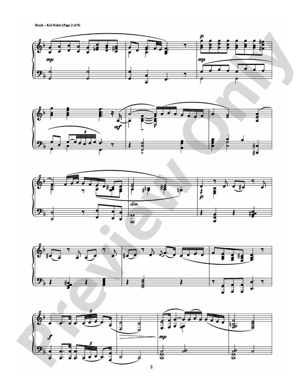Bruch - Kol Nidrei - Piano (Digital Download)