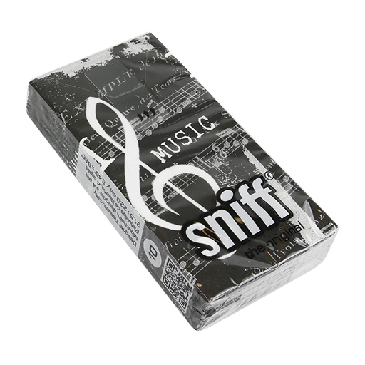 Sniff Music Tissues Packet Black with White Treble Clef and Manuscript