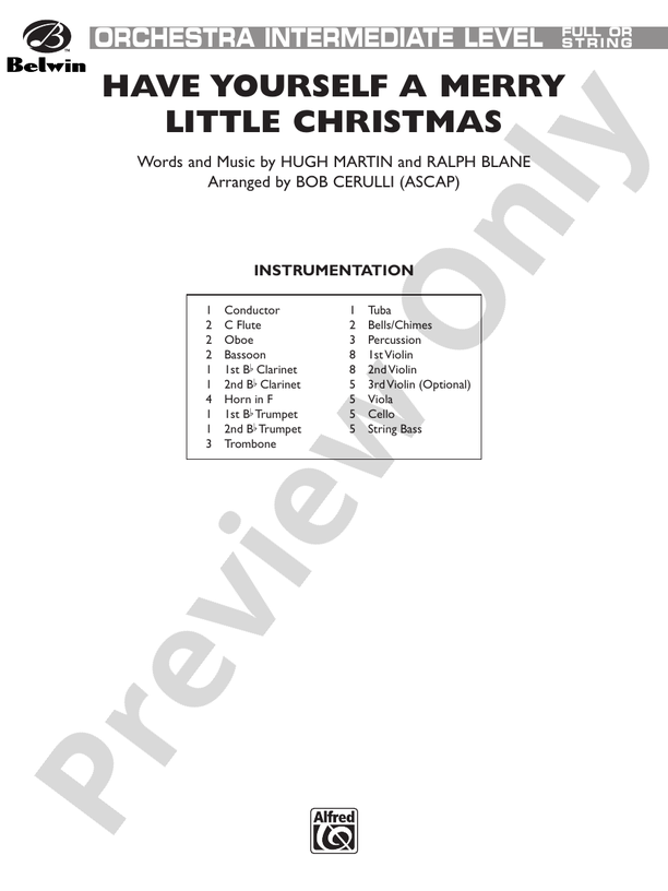 Have Yourself a Merry Little Christmas – Full Orchestra Conductor Score & Parts (Digital Download)