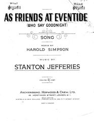 As Friends At Eventide (Who Say Goodnight) - Vocal/Piano (Digital Download)