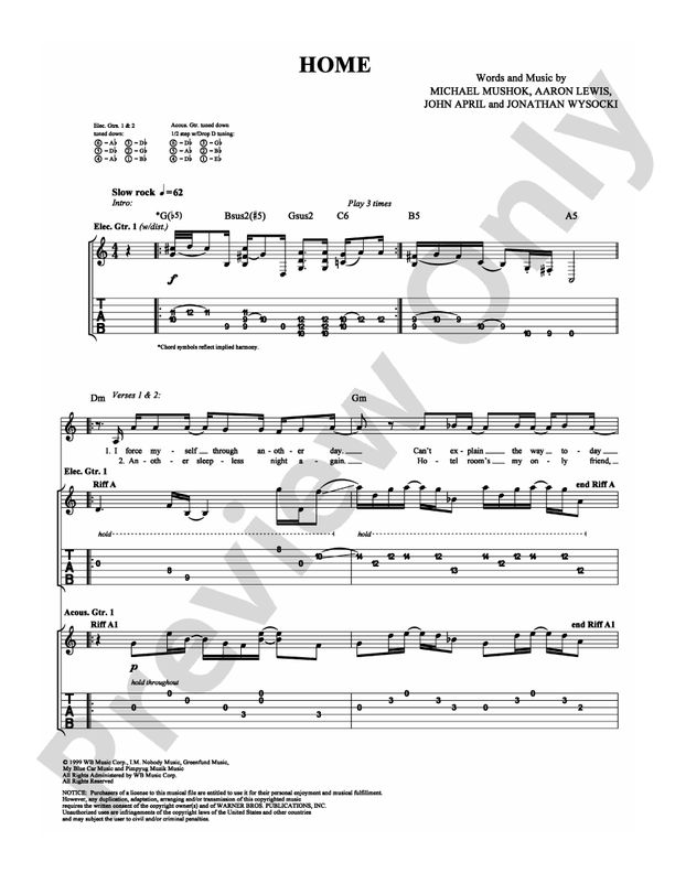 Home - Staind - Guitar TAB (Digital Download)