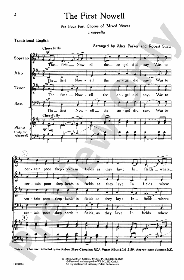 First Nowell – SATB Choral Octavo (Digital Download)