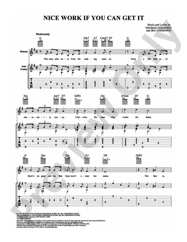 Nice Work If You Can Get It - Guitar TAB (Digital Download)