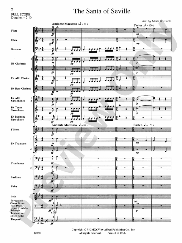 The Santa of Seville - Concert Band Conductor Score & Parts (Digital Download)