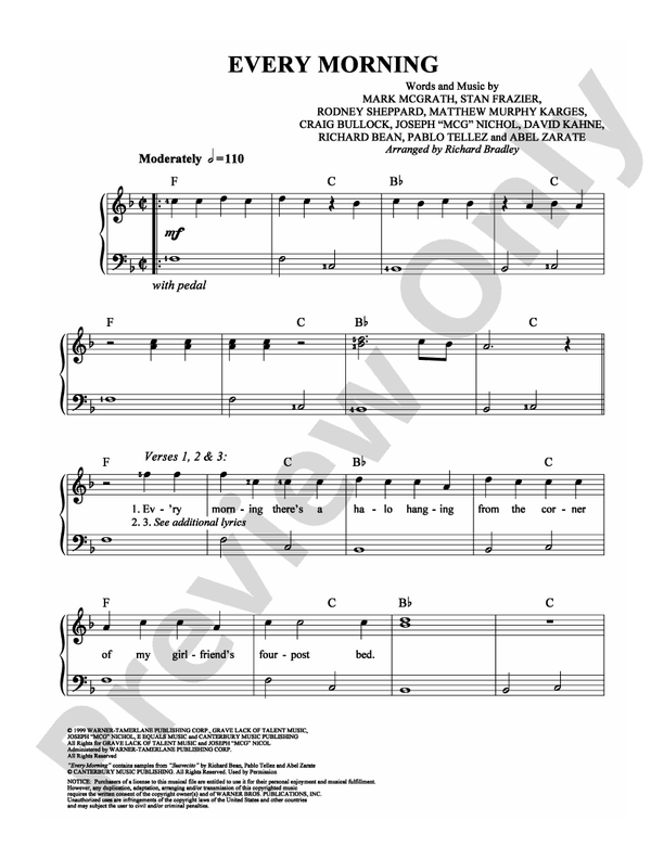 Every Morning - Arr. Richard Bradley - Easy Piano (Digital Download)