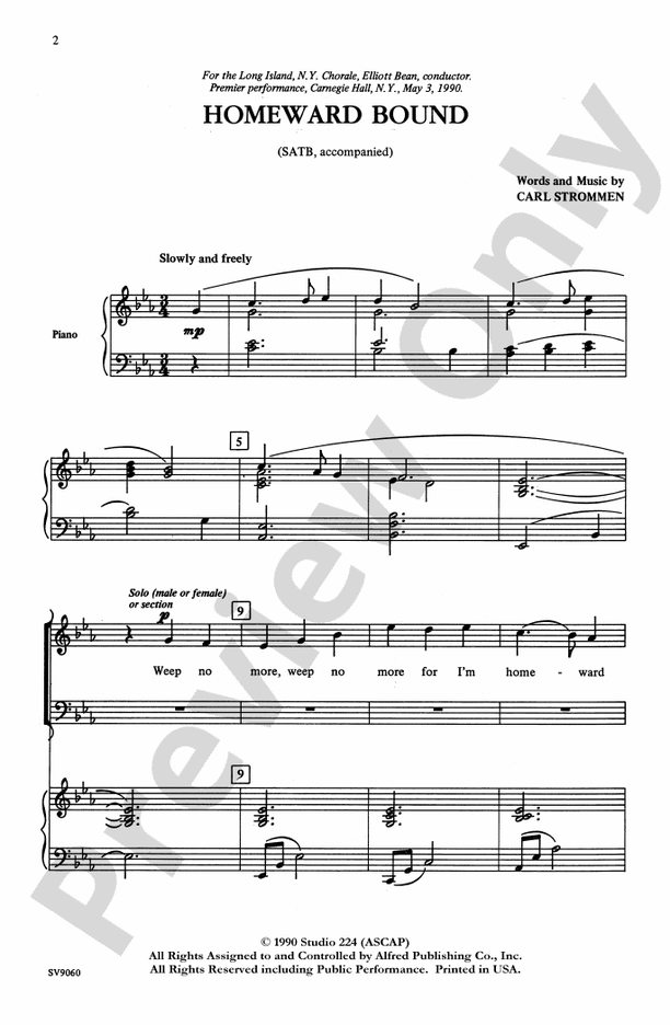 Homeward Bound - Carl Strommen – SATB Choral Octavo (Digital Download)