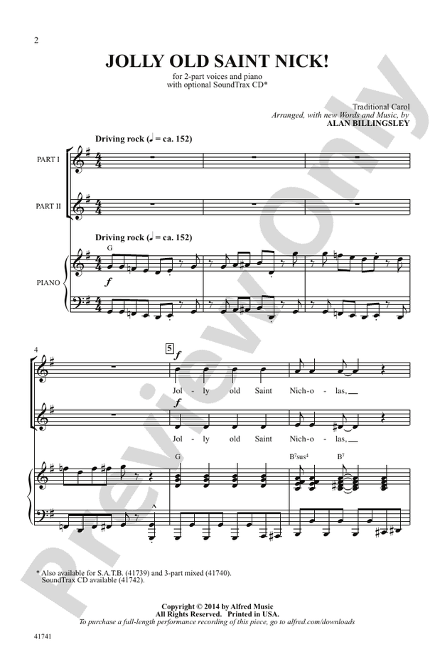 Jolly Old Saint Nick! – 2-Part Choral Octavo (Digital Download)