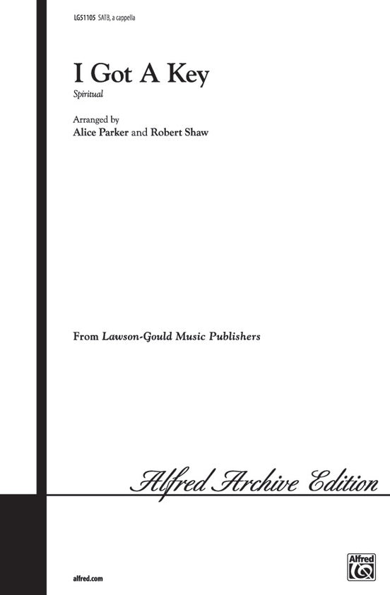 I Got a Key – SATB Choral Octavo - Digital Sheet Music Download (Digital Download)