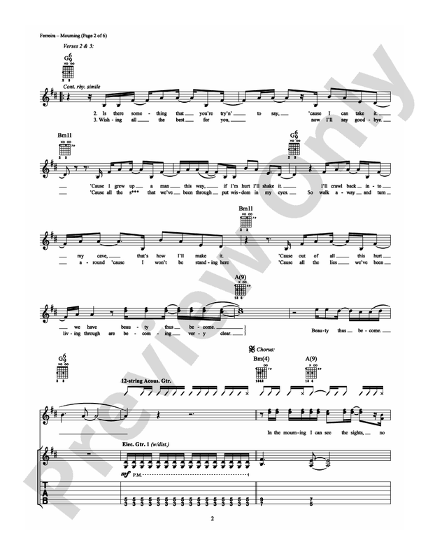 Mourning - Guitar TAB (Digital Download)
