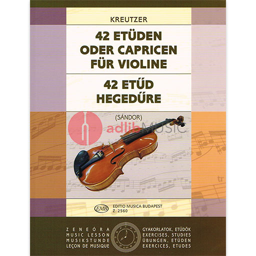 STUDIES 42 ED SANDOR FOR VIOLIN SOLO - KREUTZER - VIOLIN - EMB