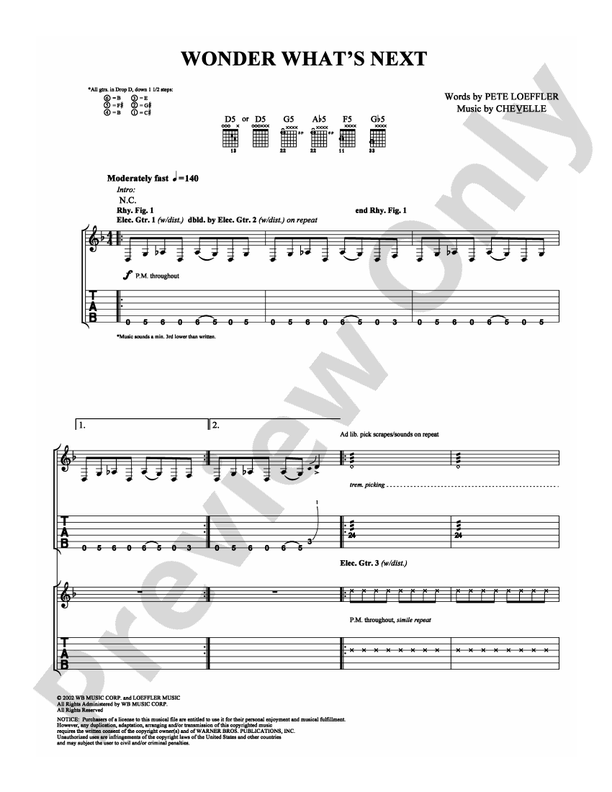 Wonder What's Next - Guitar TAB (Digital Download)