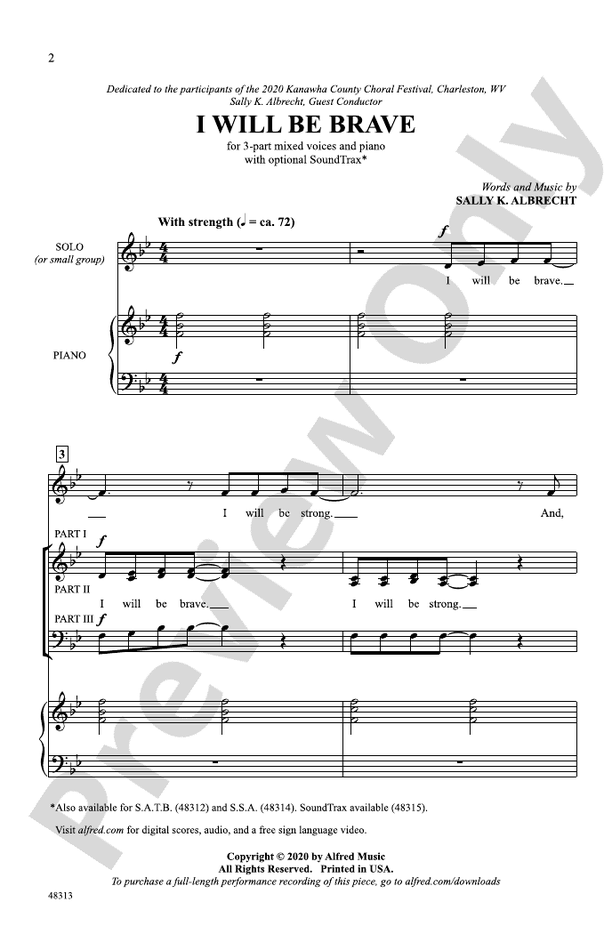 I Will Be Brave – 3-Part Mixed Choral Octavo (Digital Download)