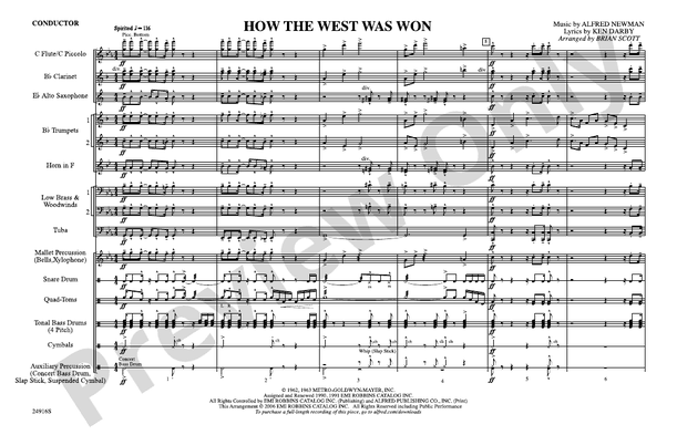How the West Was Won – Marching Band Conductor Score & Parts (Digital Download)