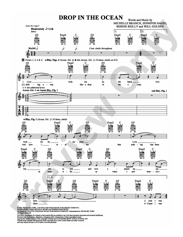 Drop in the Ocean - Guitar TAB (Digital Download)
