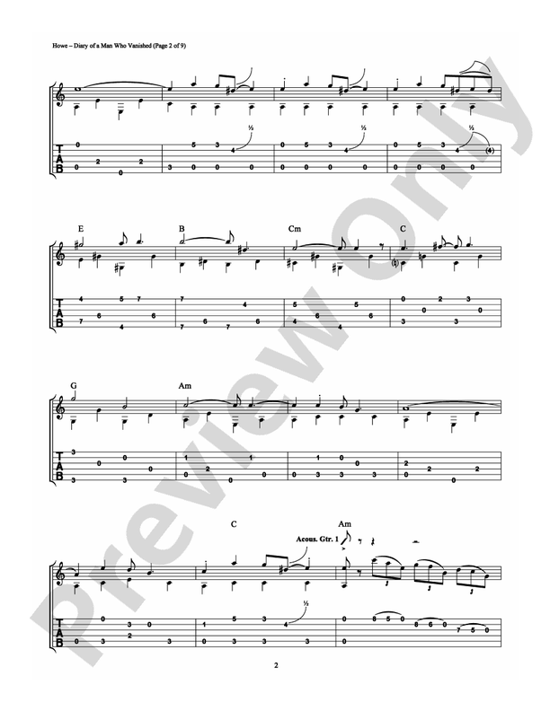 Diary of a Man Who Vanished - Guitar TAB (Digital Download)