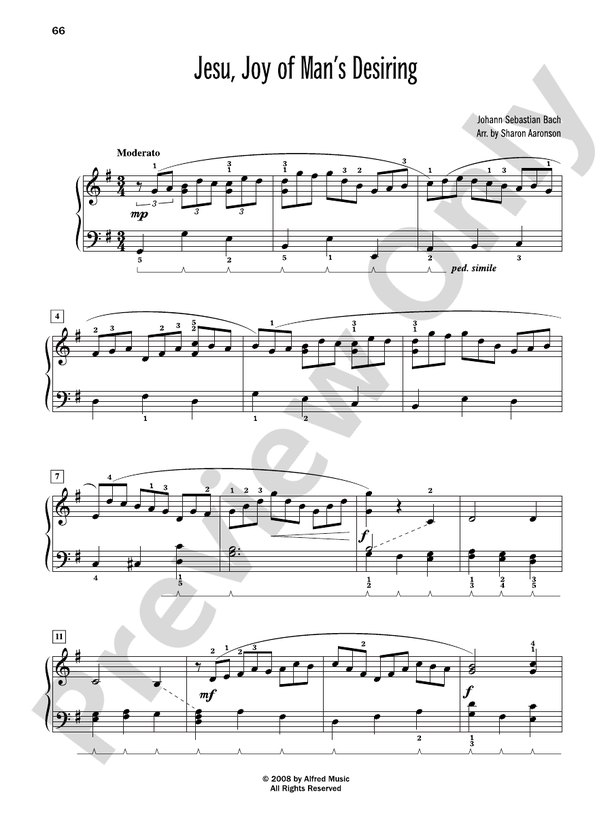Jesu, Joy of Man's Desiring - Piano Solo (Digital Download)