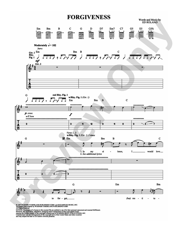 Forgiveness - Guitar TAB (Digital Download)