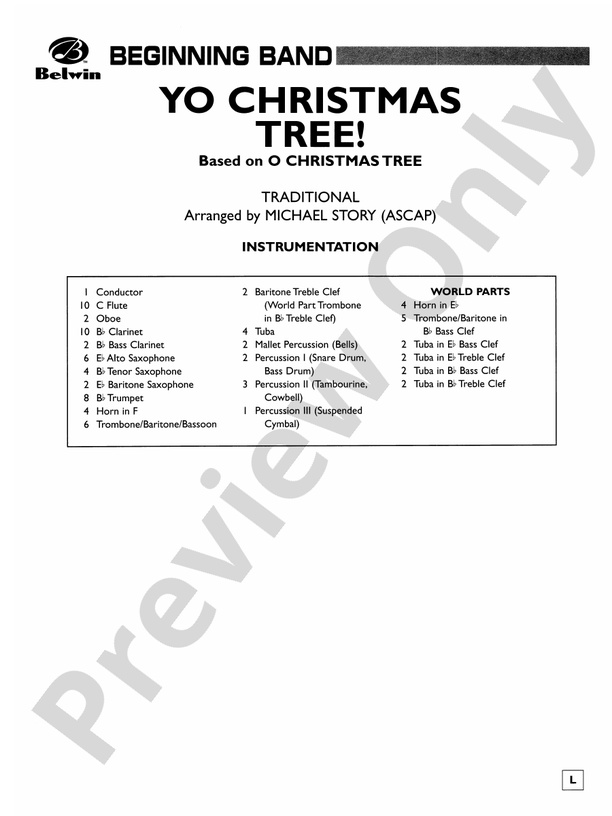Yo Christmas Tree! (based on "O Christmas Tree") - Concert Band Conductor Score & Parts (Digital Download)