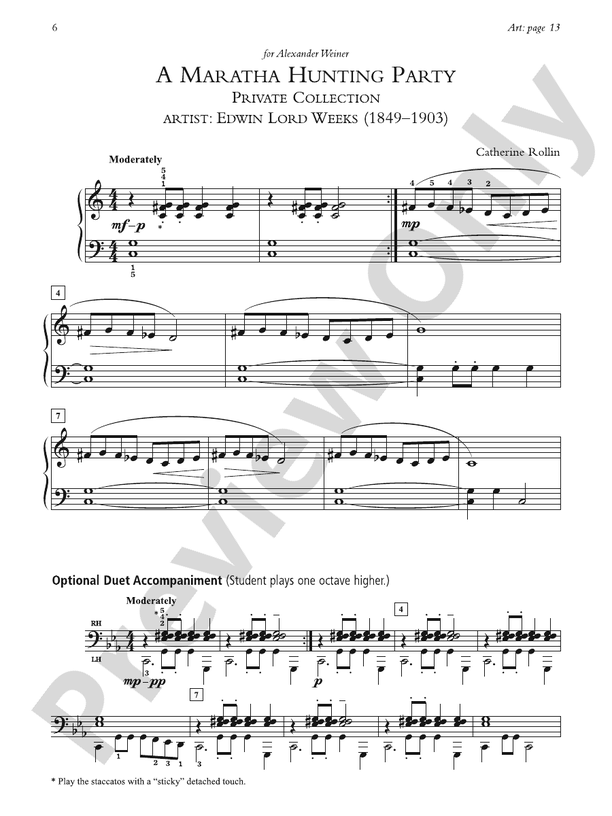 A Maratha Hunting Party - Piano Solo with Optional Duet Accompaniments (Digital Download)