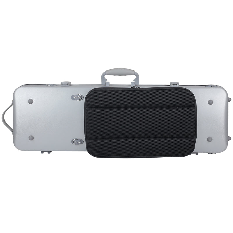JML Polycarbonate 2.4 Oblong Violin Case Metallic Silver 4/4