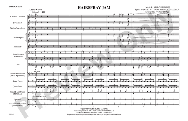 Hairspray Jam – Marching Band Conductor Score & Parts (Digital Download)