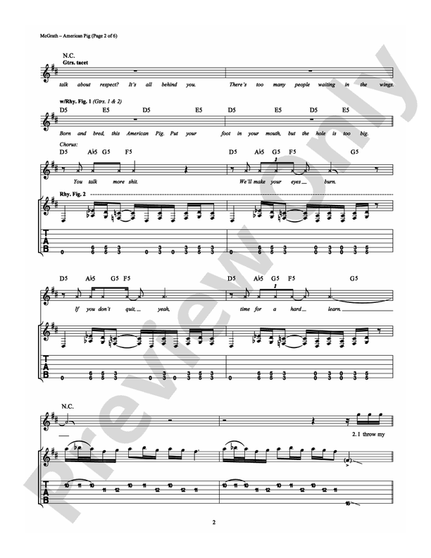 American Pig - Guitar TAB (Digital Download)