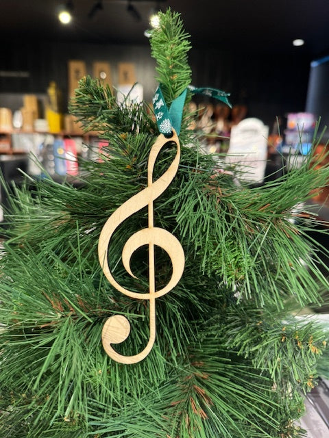 Christmas Decoration Wooden Treble Clef Shape