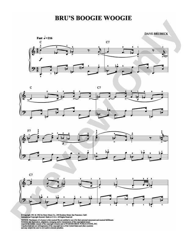 Bru's Boogie Woogie - Piano (Digital Download)