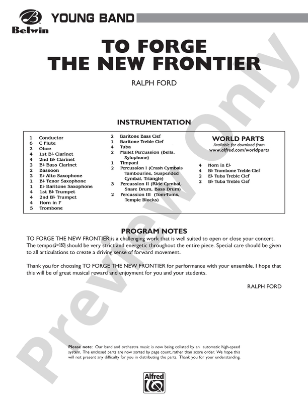 To Forge the New Frontier - Concert Band Conductor Score & Parts (Digital Download)