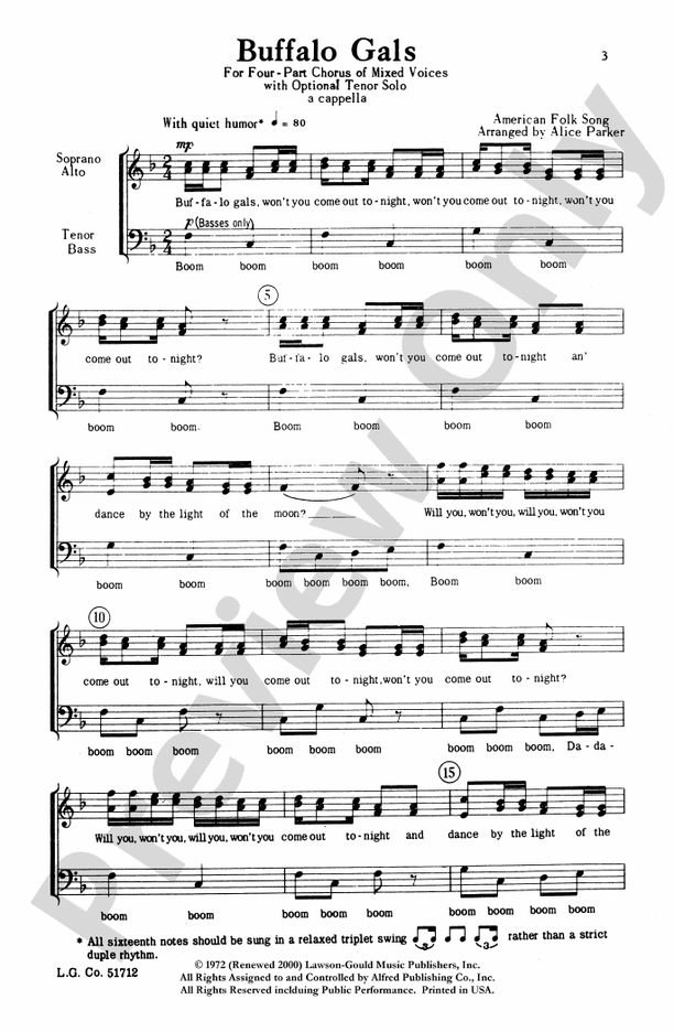 Buffalo Gals – SATB Choral Octavo (Digital Download)