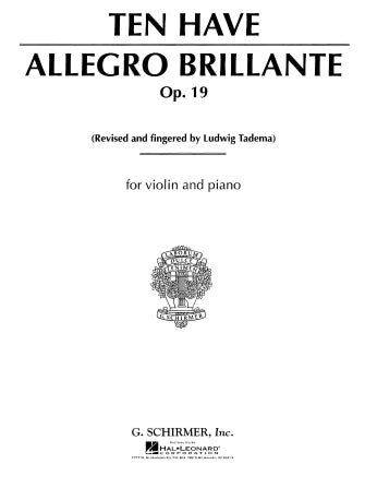 Ten Have - Allegro Brilliante Op19 - Violin/Piano Accompaniment Schirmer 50270900