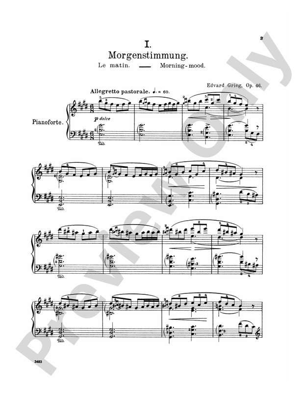 Grieg - Peer Gynt Suite No. 1 - Piano Solo (Digital Download)