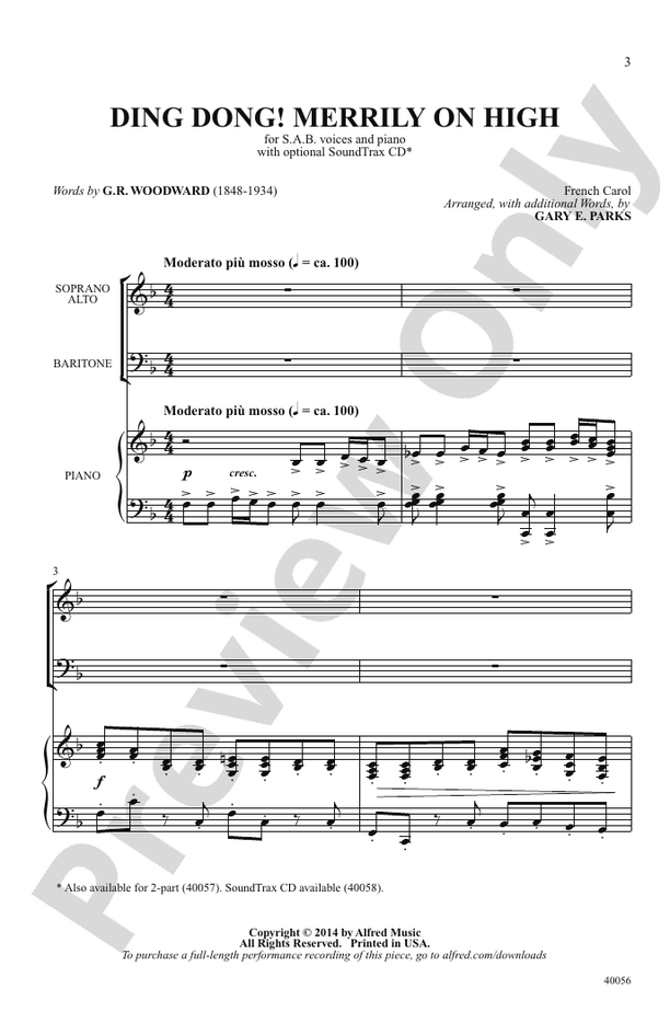 Ding Dong! Merrily on High – SAB Choral Octavo (Digital Download)
