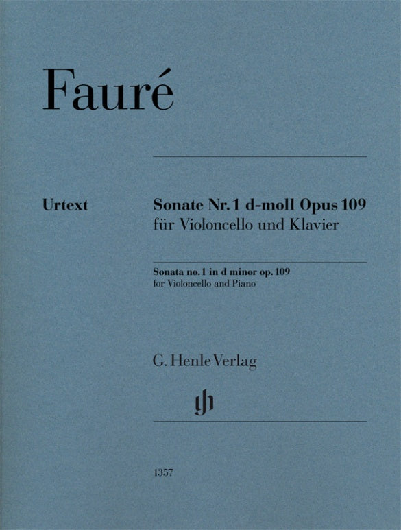 Faure Cello Sonata No 1 in D Minor Op 109 Vc/Pno