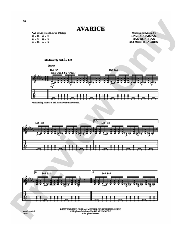 Avarice - Guitar TAB (Digital Download)