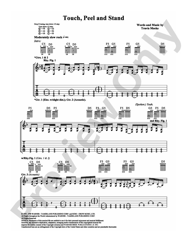 Touch, Peel and Stand - Guitar TAB (Digital Download)