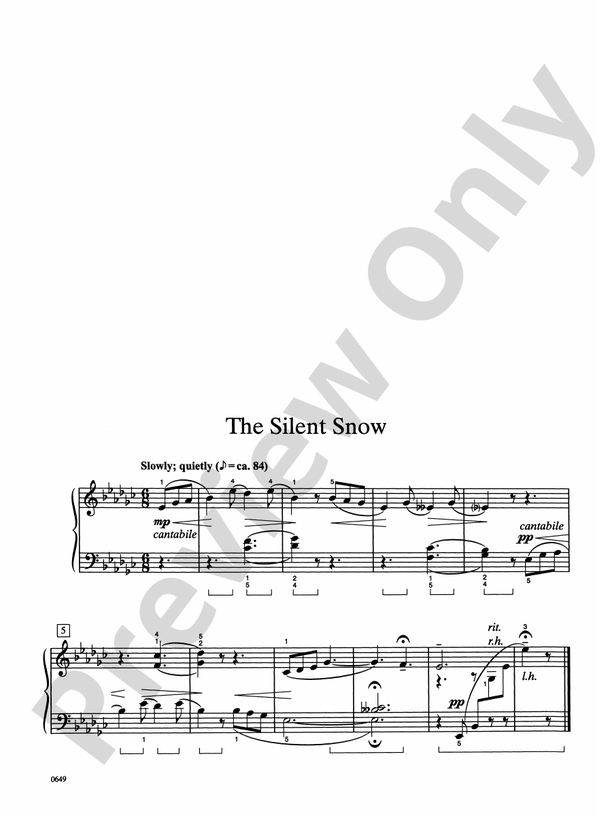 The Silent Snow - Piano Solo (Digital Download)