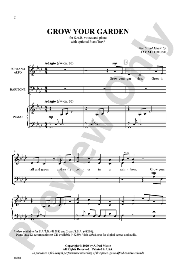 Grow Your Garden – SAB Choral Octavo (Digital Download)