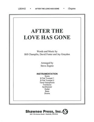 After the Love Has Gone - Steve Zegree Shawnee Press Instrumental Parts Parts