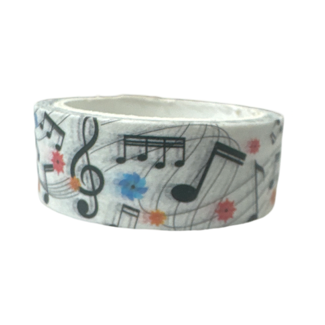 Music Sticky Tape Wavey Staff with Colourful Flowers