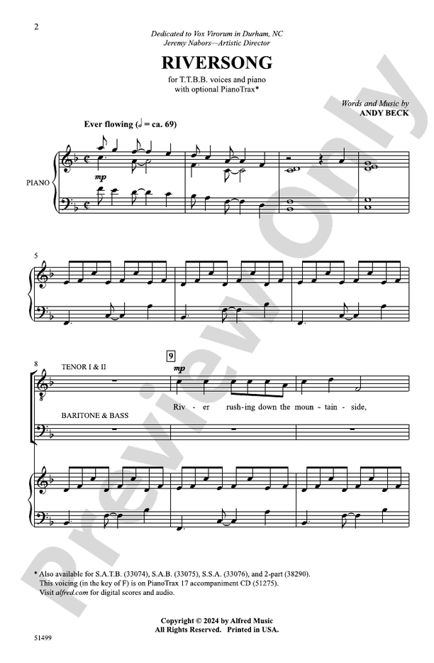 Riversong - TTBB Choral Octavo (Digital Download)