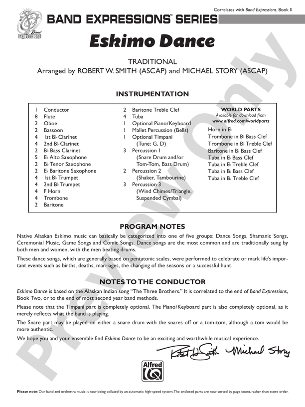 Eskimo Dance - Concert Band Conductor Score & Parts (Digital Download)