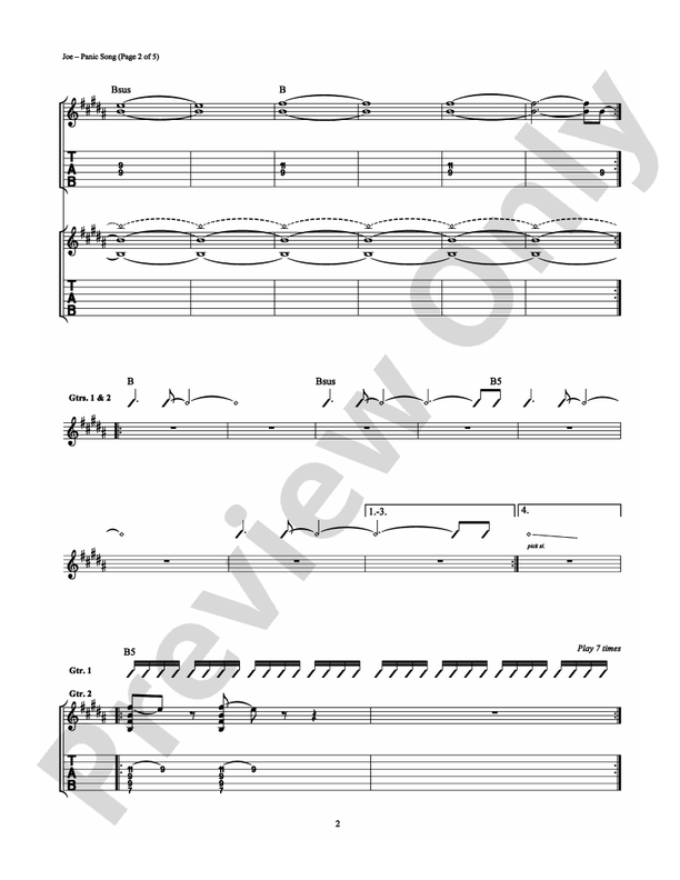 Panic Song - Easy Guitar (Digital Download)