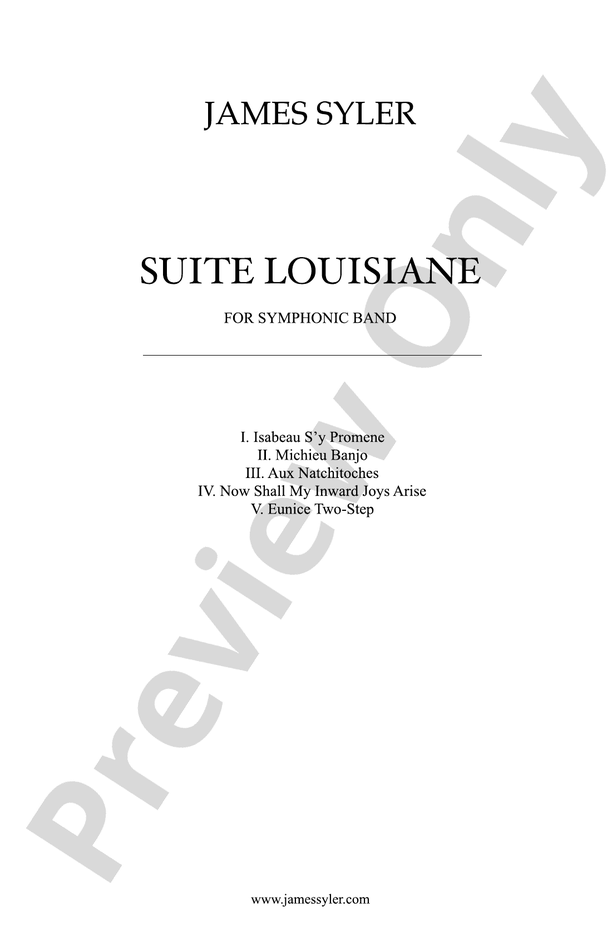 Suite Louisiane - Concert Band Conductor Score & Parts (Digital Download)