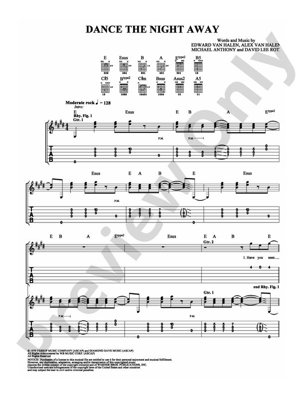 Dance the Night Away - Easy Guitar (Digital Download)
